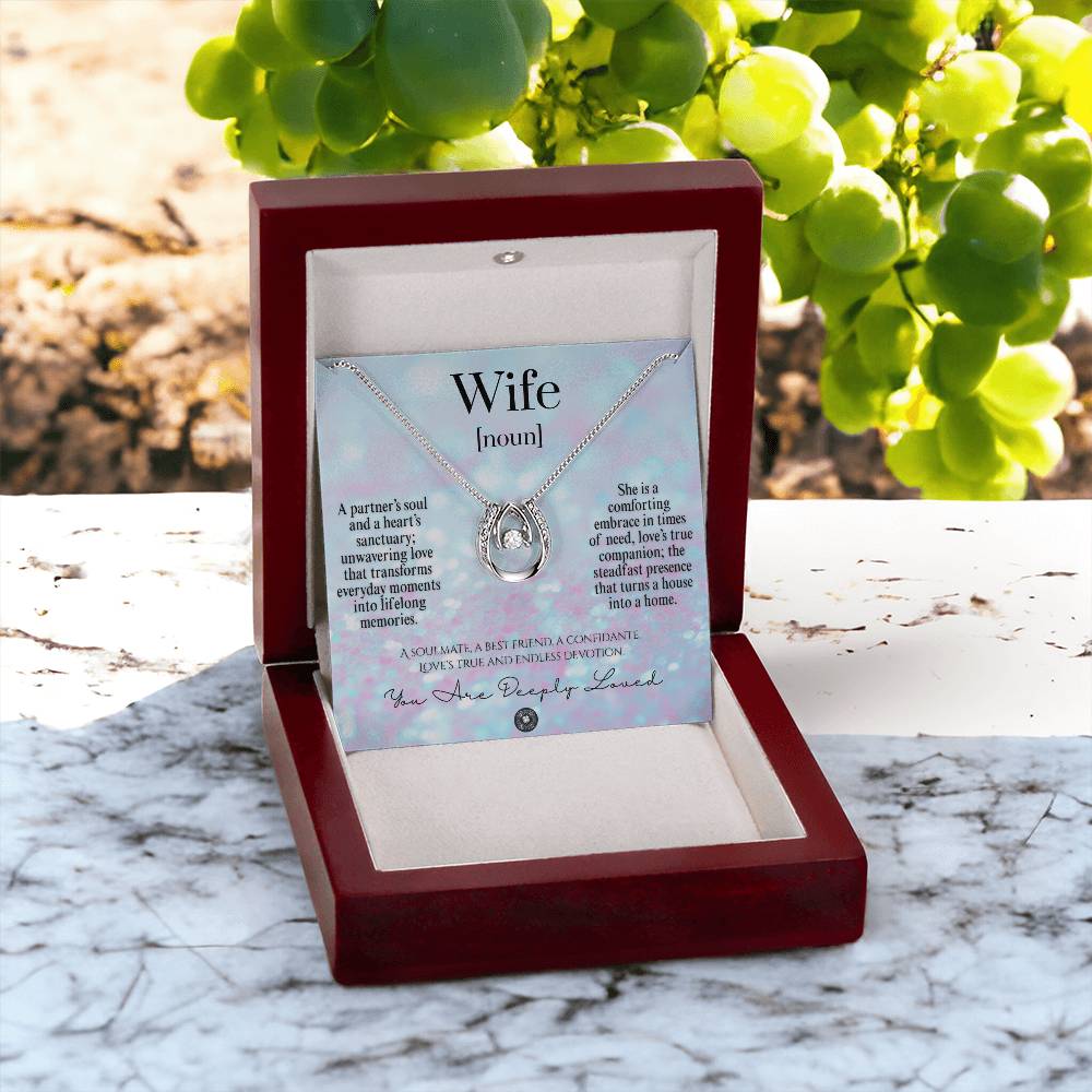 Lucky In Love Necklace: For Wife Jewelry Snow Mahogany Style Luxury Box with LED The Sterling Clover & Co.