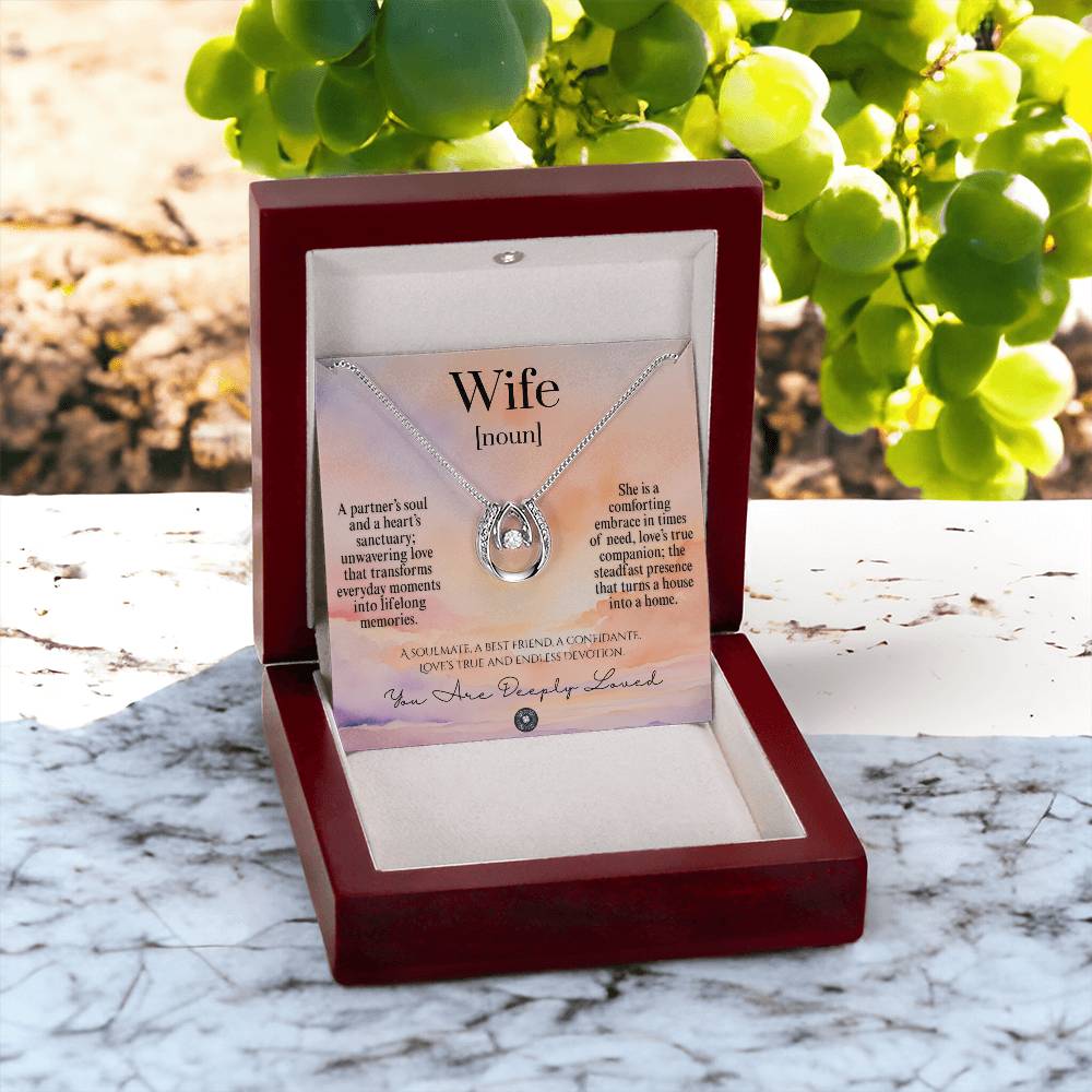 Lucky In Love Necklace: For Wife Jewelry Sunset Mahogany Style Luxury Box with LED The Sterling Clover & Co.