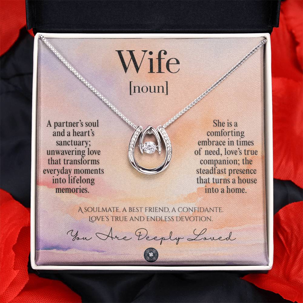 Lucky In Love Necklace: For Wife Jewelry Sunset Two Tone Box The Sterling Clover & Co.