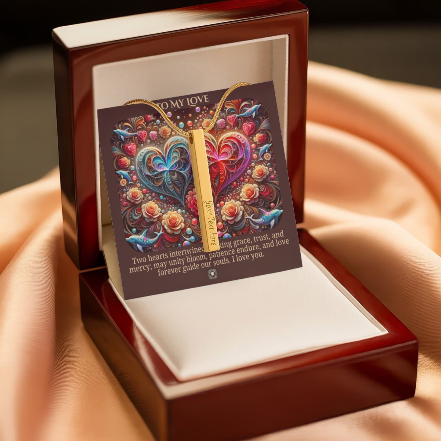 Talisman Necklace: Two Hearts As One Jewelry Polished Stainless Steel Two Tone Box The Sterling Clover & Co.