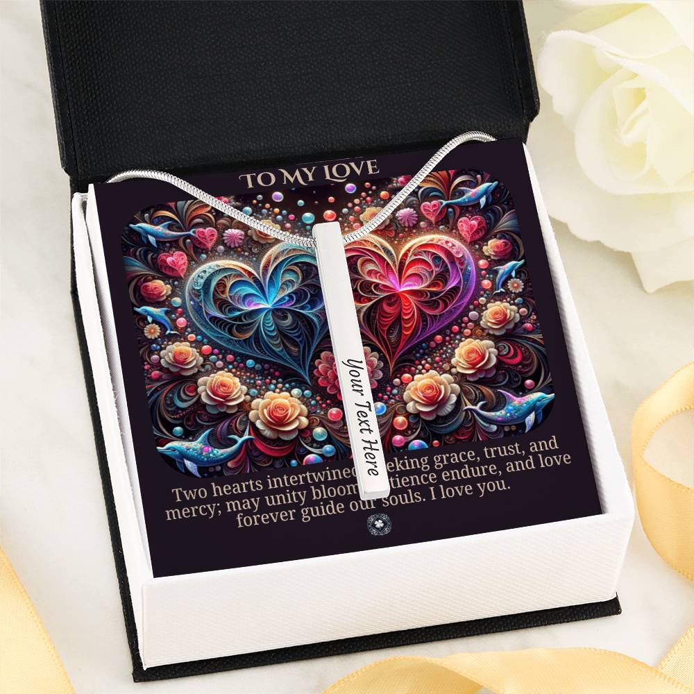 Talisman Necklace: Two Hearts As One Jewelry Polished Stainless Steel Two Tone Box The Sterling Clover & Co.